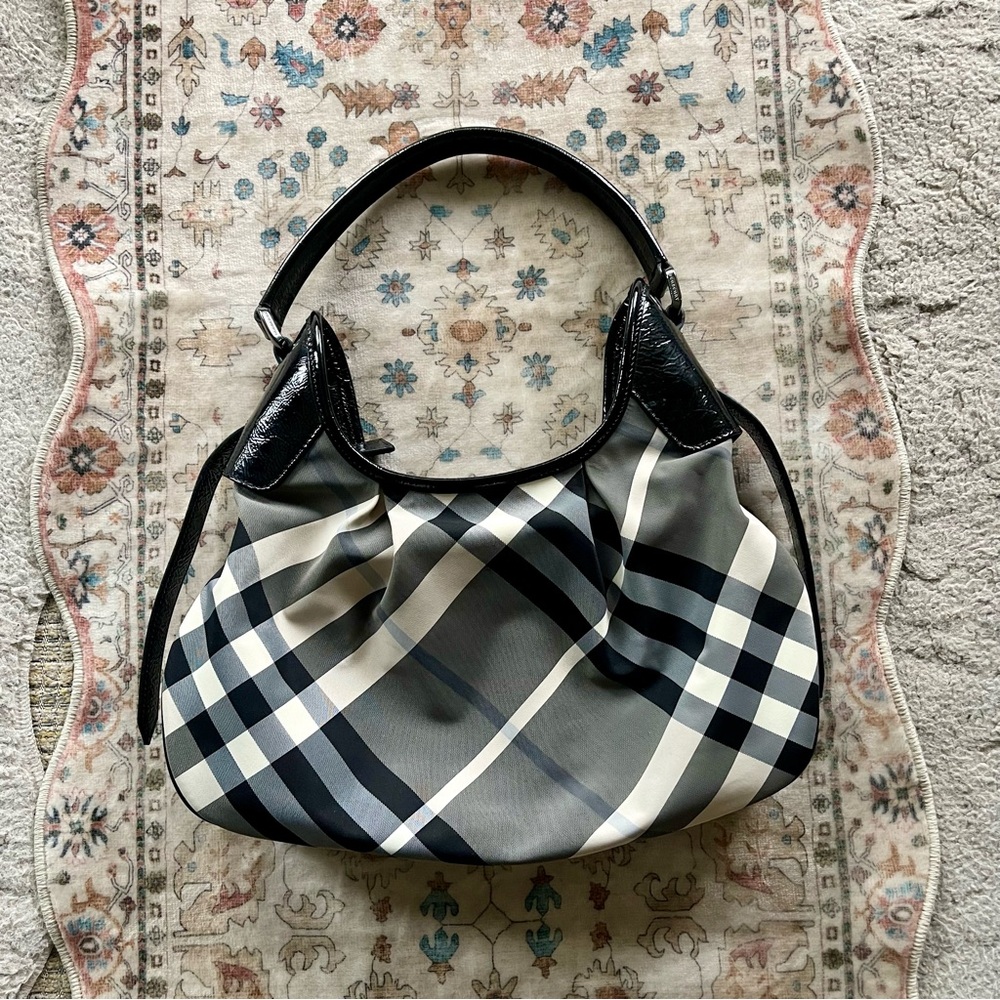Burberry Black and Gray Plaid Shoulder Bag - Picture 13 of 15